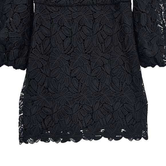 Monique Lhuillier Womens 4 Black Lace Sydney Mini Dress - Picture 5 of 16